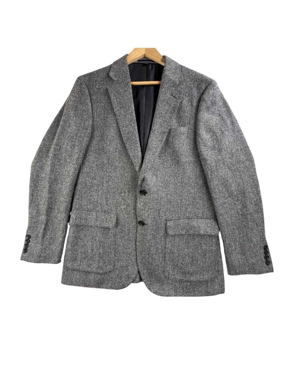 J Crew Blazer Men 42R Gray Herringbone Wool Ludlow Slim Sport Coat 2 Button Moon